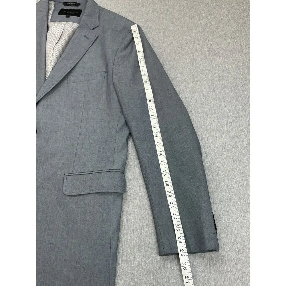 Banana‎ Republic Blazer Mens 44R Gray Cotton Blend Stretch 2-Button Lined Jacket